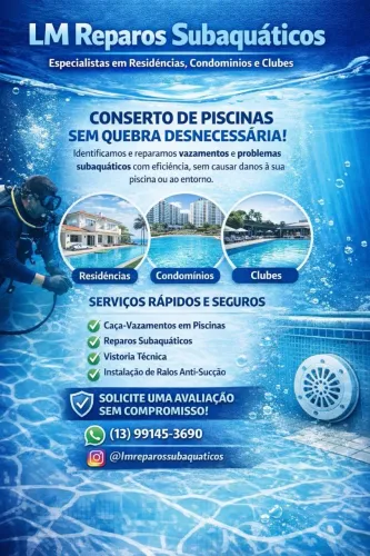 ? REPAROS SUBAQUÁTICOS EM PISCINAS - SEM PRECISAR ESVAZIAR! ?