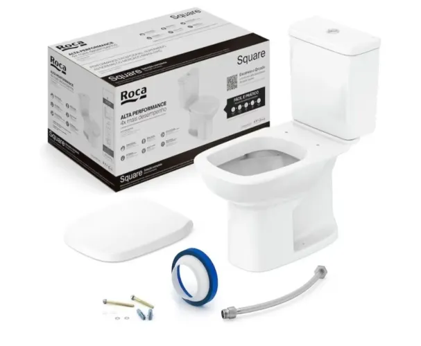 Roca Kit Vaso Sanitário com Caixa Acoplada e Assento Soft Close Square
