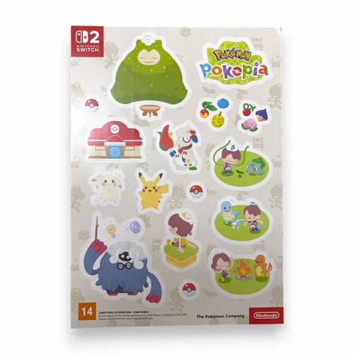 Cartela de Adesivos bgs Pokémon Pokopia Nintendo 29,6x21cm