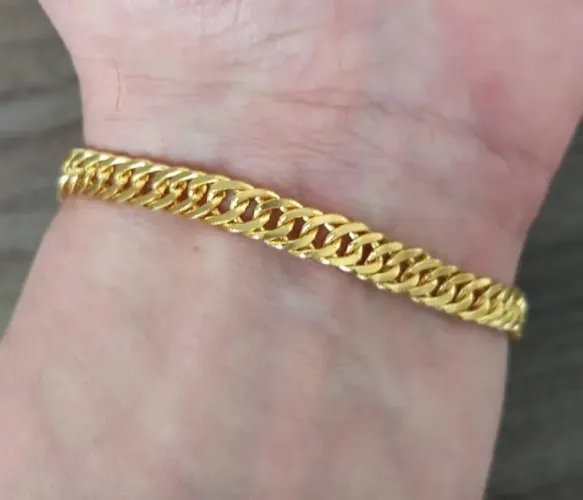 Pulseira lacraia 5 mm banhada a ouro 18k 