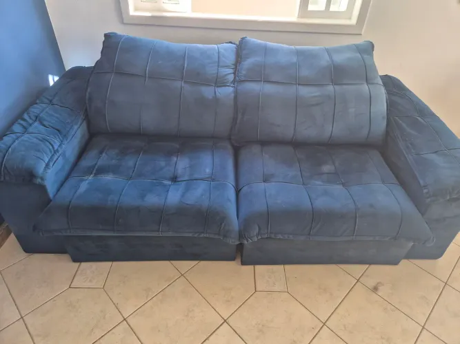Sofa azul retrátil favor ler as informações 