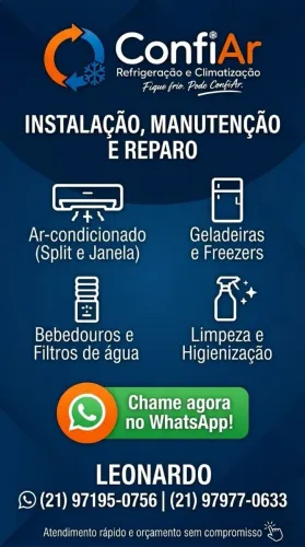 Manutenção, reparo e limpeza refrigeração