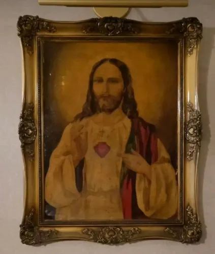Antigo quadro do Sagrado Coração de Jesus