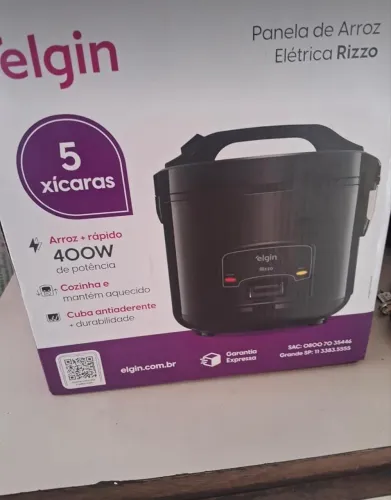 Panela Elétrica de Arroz Rizzo Elgin 5 Xícaras, 400W, 110v