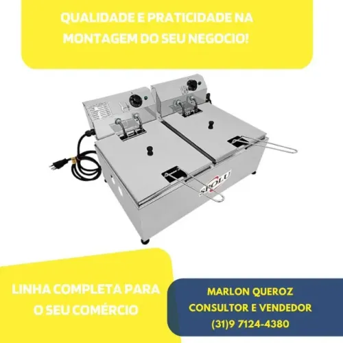 Fritadeira Elétrica 12 Litros 2 Cubas Spolu
