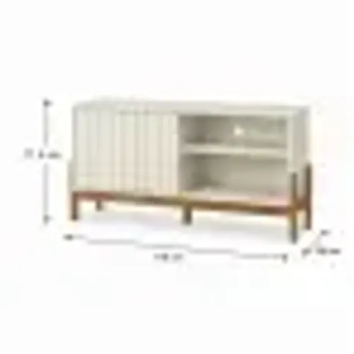 RACK BANCADA MOBLER NEW AURORA PEROLA METALIZADO/CANELA
