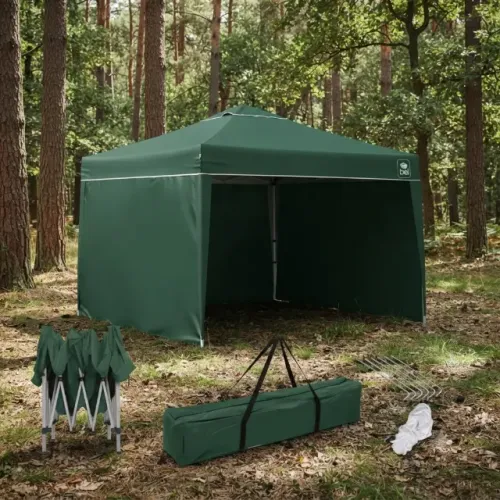 Gazebo / Tenda SANFONADO MOR 3x3M VERDE COM 3 PAREDES
