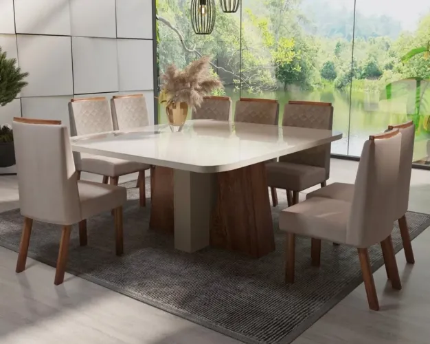 Mesa com 8 cadeiras