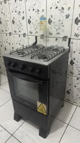 Fogão 4 Bocas Atlas Inox Preto