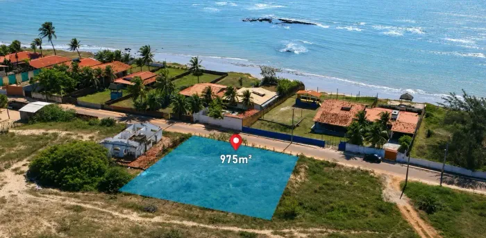 TERRENO 975M² VISTA MAR - PRAIA DE CARAÚBAS