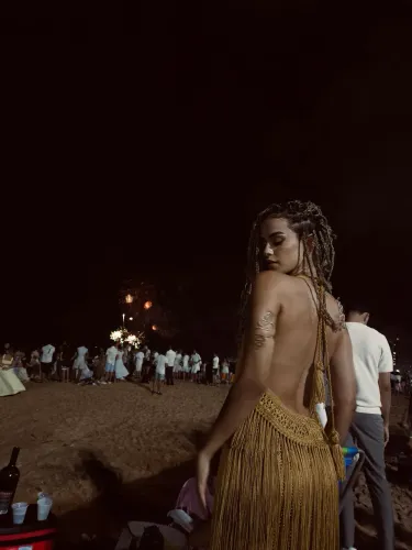 Vestido Crochê Franja