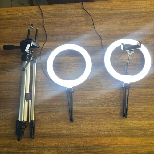 Kit 2 Ring Light LED com Tripé e Suporte para Celular
