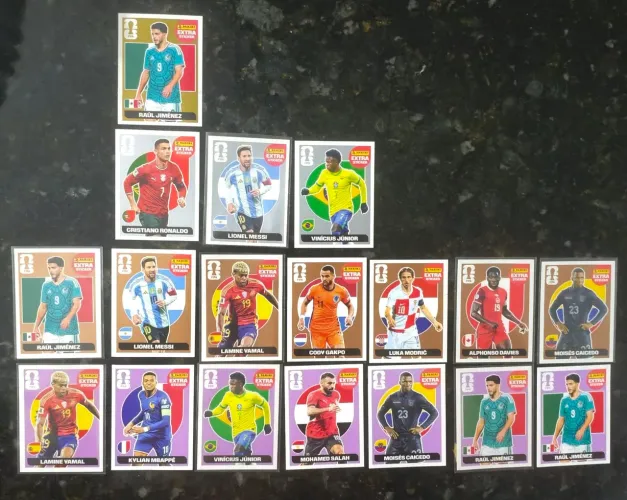 Figurinhas Extra, Copa do mundo 2026 preços negociáveis por carta 