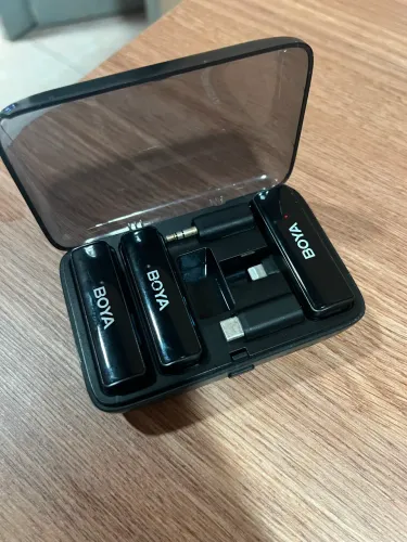 Microfone de Lapela Sem Fio Duplo Boya