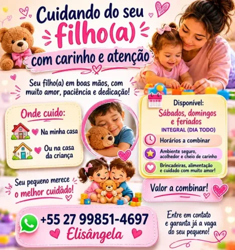 Serviço de babá  , cuidadora infantil 