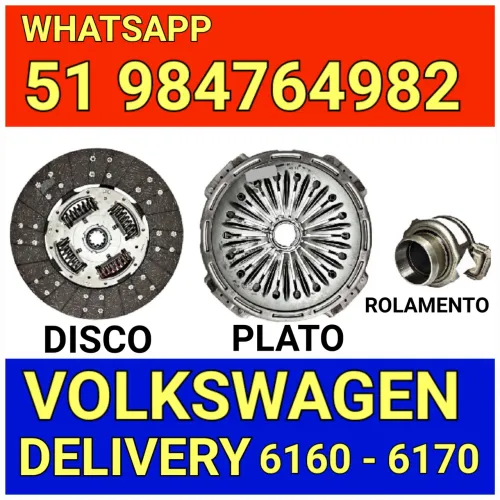 EMBREAGEM KIT PLATO ,DISCO E ROLAMENTO DO CAMINHÃO VOLKS DELIVERY EXPRESS 6-160 E 6-170