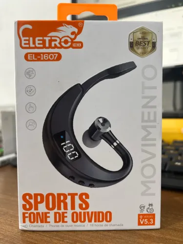 Fone Bluetooth Esportivo Sem Fio com Display Eletro EL-1607