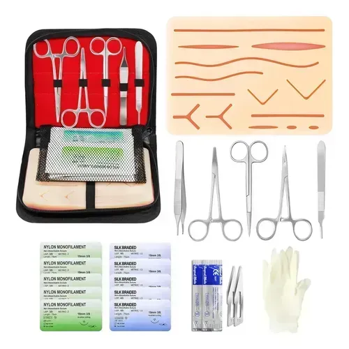 Kit de Sutura para Treinamento - Pad + Instrumentais + Fios