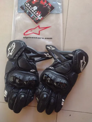 Luva Alpinerstars Em Couro Cor Preto Tam- M