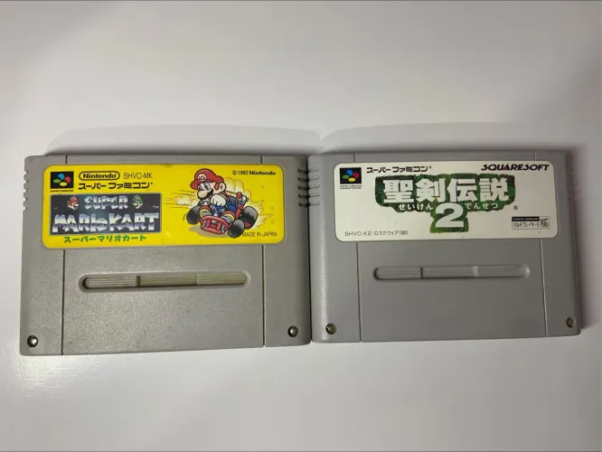 LOTE SNES ORIGINAL JAPONÊS - Super Mario kart e secret of mana