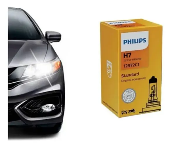 Lâmpada H7 55w 12v Farol Original Philips 12972c1