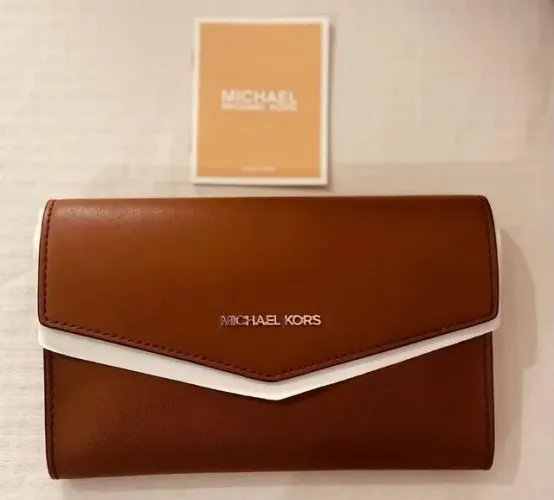 Bolsa Transversal Michael Kors Original Caramelo - Aba com Botão + Alça em Couro | Nova
