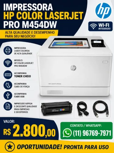 Vendo impressora laser Hp color m454 Dw