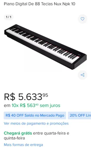 Piano digital Nux npk 10 ?