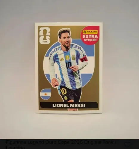 Figurinha Messi Extra sticker Ouro