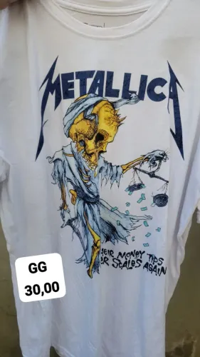 CAMISETA ROCK, BRANCA ?> METALLICA - GG