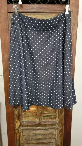 Saia jeans poá nova