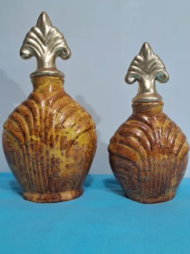 Vaso de decoração âmbar mesclado 2 unidades 