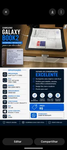 Notebook Samsung book 2