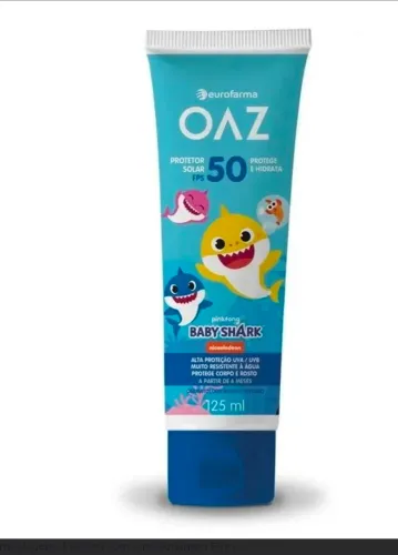 Protetor Solar Infantil OAZ Baby Shark FPS 50 125ml