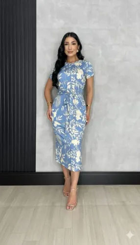 Vestido longo de manga