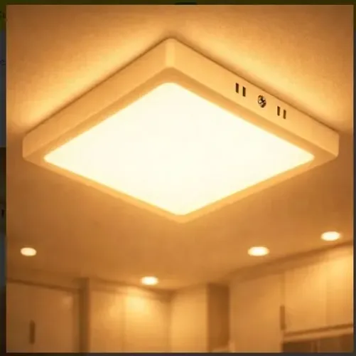 Luminária painel Led sobrepor 24w 29x29cm luz branco quente amarela