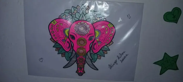 Desenho elefante colorido