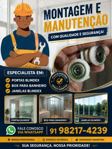 Manutenção em porta, janelas e box blindex