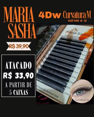 Cílios 4Dw Maria Sasha Curvatura M