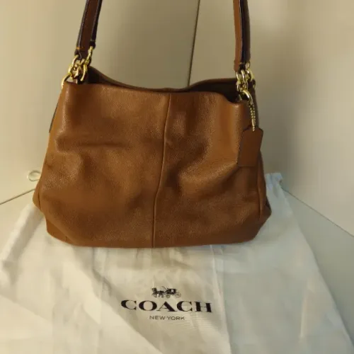 Bolsa Ombro Coach Phoebe Couro Legítimo Marrom Feminina