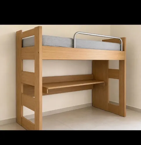 Cama Alta Mezanino em Madeira com Escrivaninha Integrada | Excelente Estado