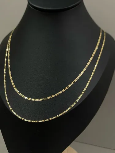 Corrente Piastrine de ouro 18k procedência garantia eterna