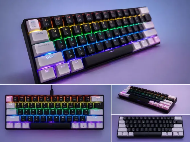 Teclado Mecânico Gamer 7KEYS (Switch Blue + LED Ajustável)