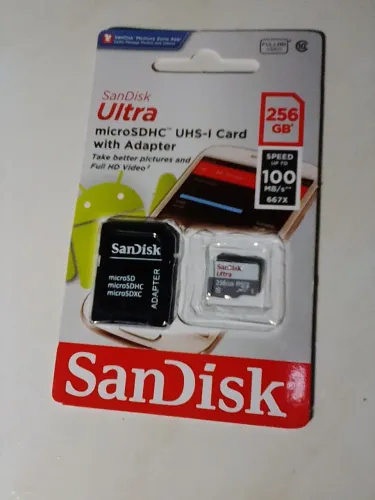 Memória card 256 gb SanDisk para celular entre outros aparelhos