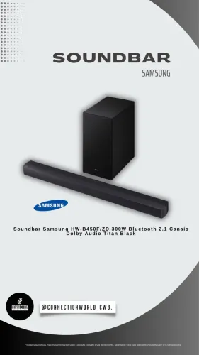 Soundbar Samsung HW-B450F/ZD 300W Bluetooth 2.1 Canais Dolby Audio - novo
