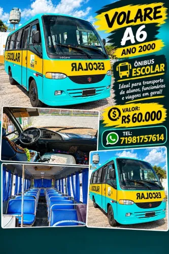Ônibus Volare ano 2000 escolar