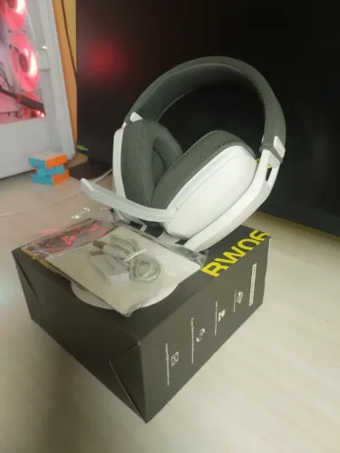 Headset Gamer Binnune BW06 | Sem Fio | Bluetooth/2.4G | 63h Bateria | Cinza