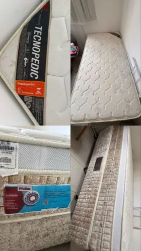 CAMA BOX COM BASE CASTOR E COLCHÃO CASTOR ORTOPÉDICO