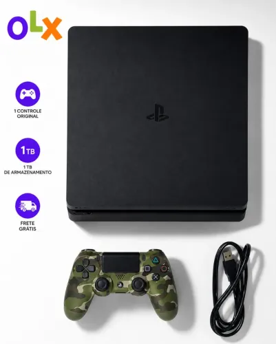 PS4 Slim 1Tb (+1 jogo)