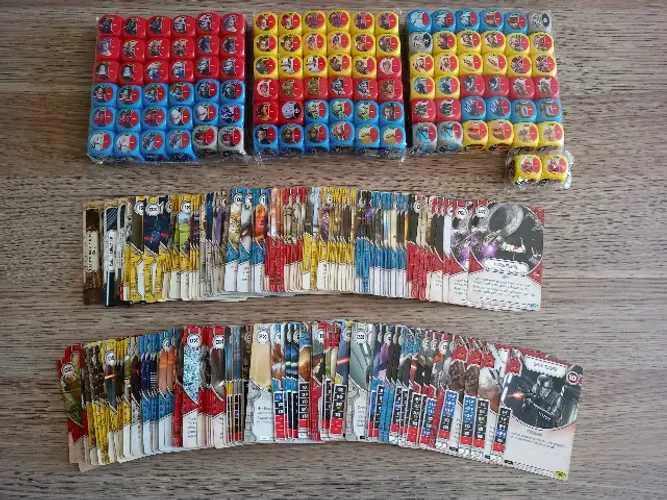 STAR WARS DESTINY - ESPÍRITO DA REBELIÃO LOTE - C225 CARDS + 110 DADOS